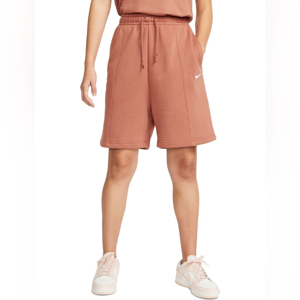 NIKE Sportswear Essential High Rise Fleece Shorts Loose DM6123-215 Womens Size S